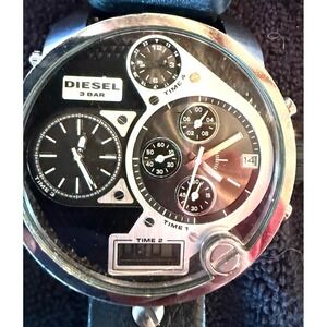 Diesel Only The Brave Oversized Chronograph Watch – Runs Crystal‎ Detached AS IS